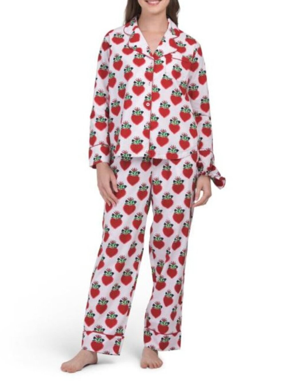 DENISE RAE 2pc Organic Cotton Loved Pajama Gift Set With Pouch And Scrunchie